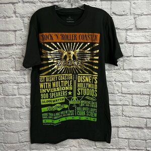 Disney Parks Vintage 1999 Adult T Shirt - Rock N Roller Coaster Stats medium